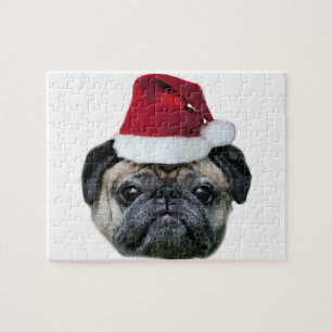 Christmas pug dog jigsaw puzzle