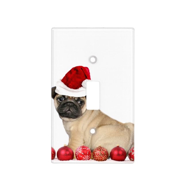 Christmas Pug dog Light Switch Cover (Front)