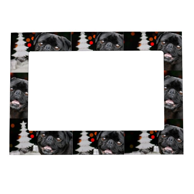 Christmas pug dog magnetic frame (Front)