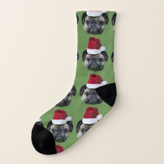 Christmas pug dog socks