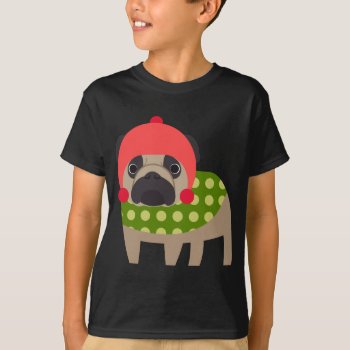 Christmas Pug Dog T-shirt by Home_Sweet_Holiday at Zazzle