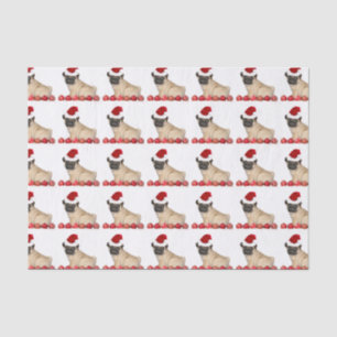 Christmas pug dog tissue paper