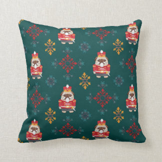 Christmas Pug dressed red Nutcracker Throw Pillow