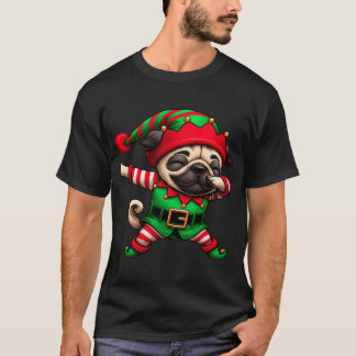 Christmas Pug Elf Funny Pug Lover T-Shirt