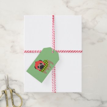 Christmas Pug Gift Tags by foreverpets at Zazzle