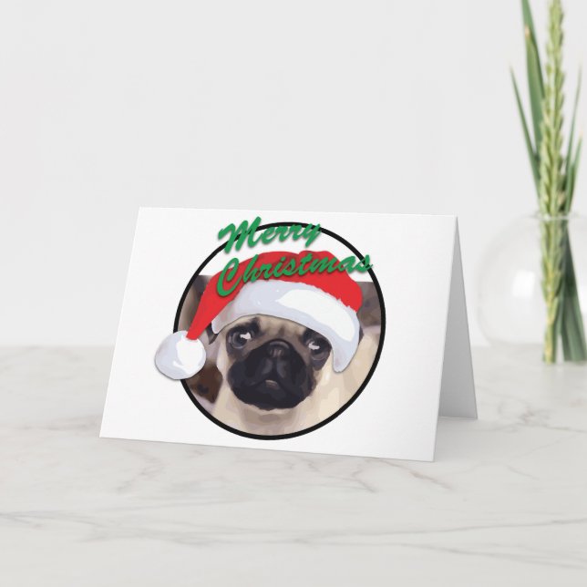 Christmas Pug - Greeting Card (Front)