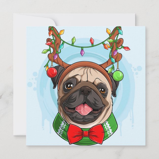 Christmas Pug Holiday Card (Front)