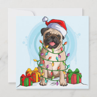 Christmas Pug Holiday Card