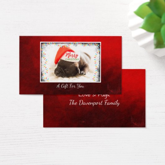 Christmas Pug in Santa Hat Gift For You (Desk)