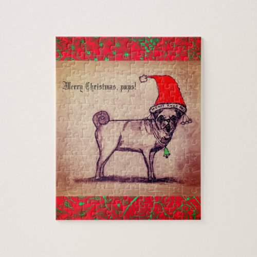 Christmas Pug Jigsaw Puzzle Game