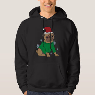 Christmas Pug Jumper Festive Illustrated Pug Dog Hoodie