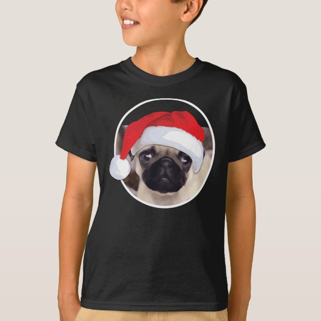 Christmas Pug - Kids' Basic Hanes T-Shirt (Front)