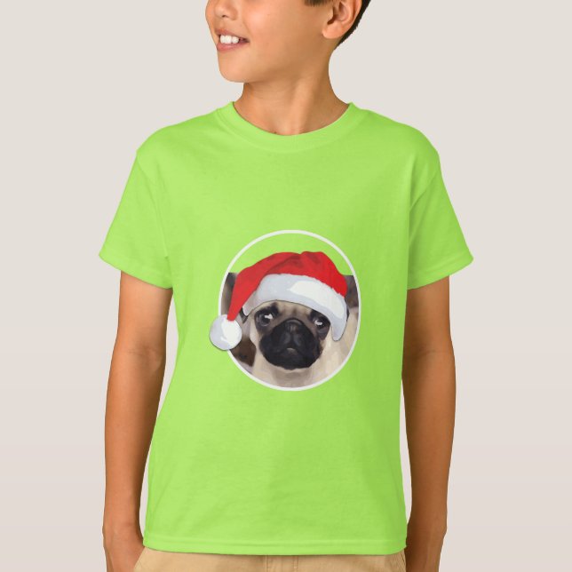 Christmas Pug - Kids' Basic T-Shirt (Front)