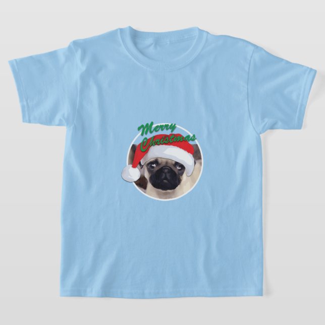 Christmas Pug - Kids' Basic T-Shirt (Laydown)