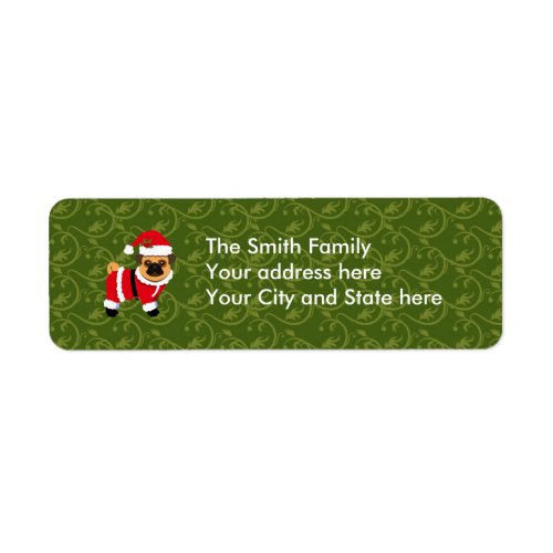 Christmas pug label