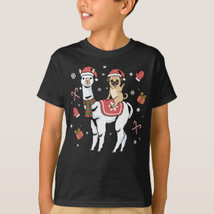 Christmas Pug Llama Dog Merry Christmas Alpaca T-Shirt