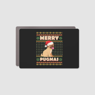 Christmas Pug Merry Xmas Dog Life Car Magnet