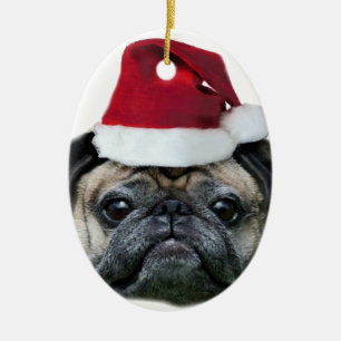 Christmas pug ornament