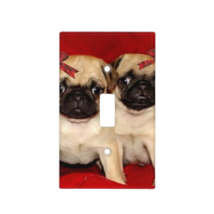 Christmas pug puppies light switch cover