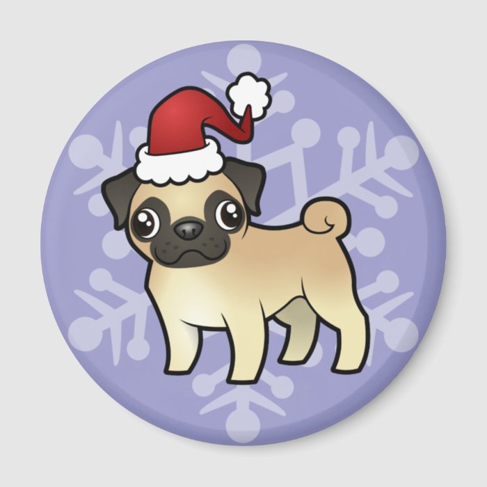 Christmas Pug Refrigerator Magnet