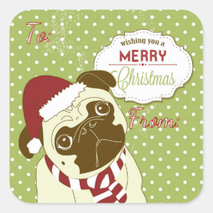 Holographic Christmas Tree Pug Sticker – Milkshake the Pug