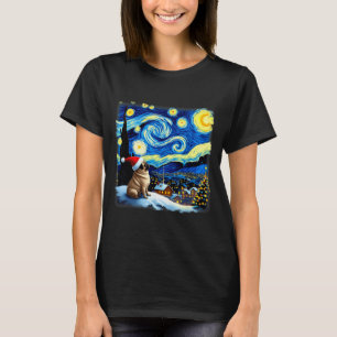 Christmas Pug Starry Night  T-Shirt