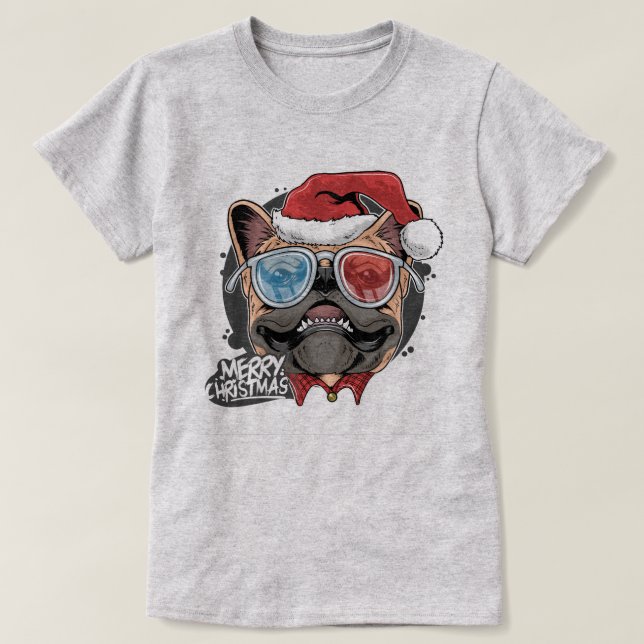 Christmas Pug T-Shirt (Design Front)