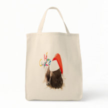 Christmas pug tote bag