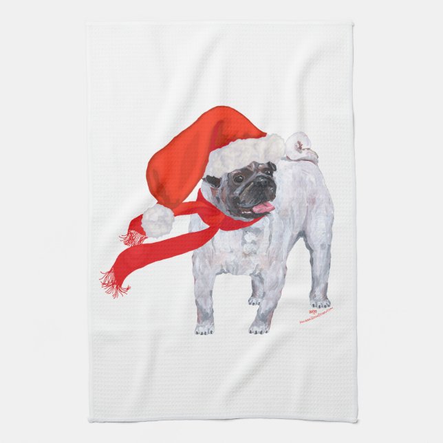 Christmas Pug Towel (Vertical)