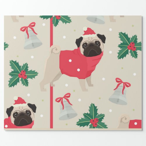 Christmas Pug Wrapping Paper