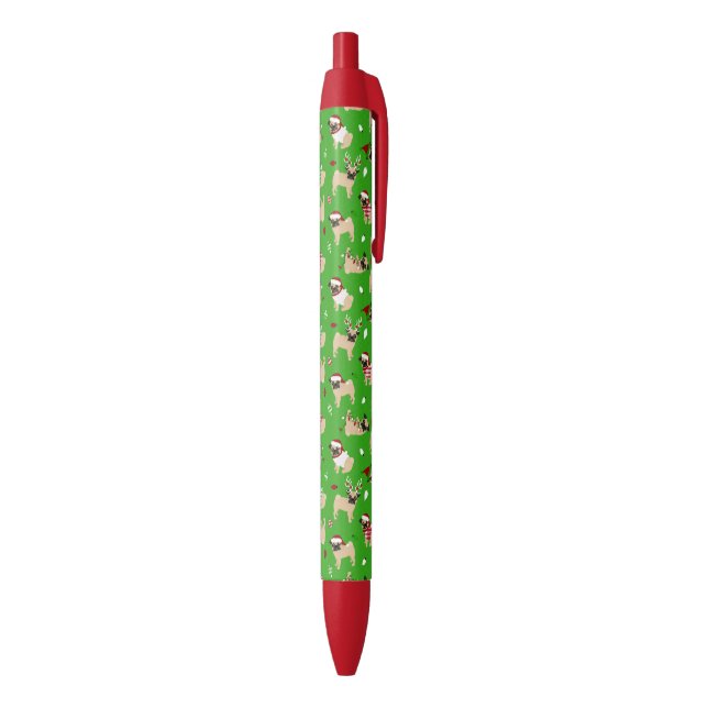 Christmas Pugs Green Pen (Bottom (Vertical))