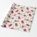 Christmas Pugs White Wrapping Paper<br><div class="desc">Christmas Pugs Wrapping Paper,  Cute Pug Dogs in Festive Holiday Outfits.</div>