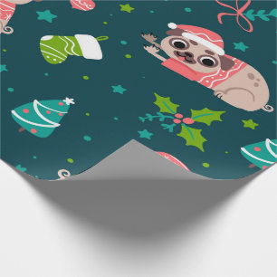 Christmas Pugs Wrapping Paper