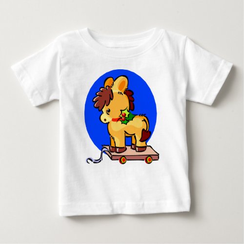 Christmas Pull_toy Horse Baby T_Shirt