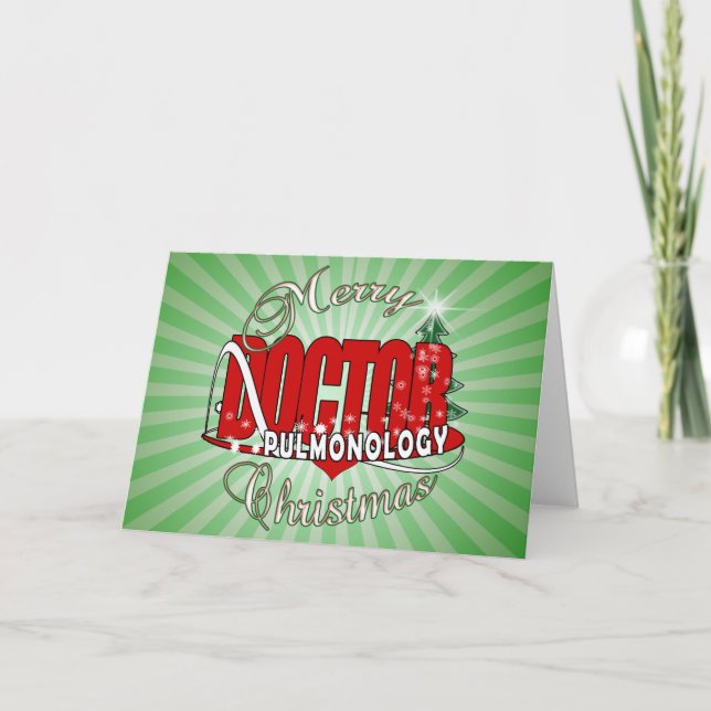 CHRISTMAS PULMONOLOGY DOCTOR PULMONOLOGIST HOLIDAY CARD (Front)
