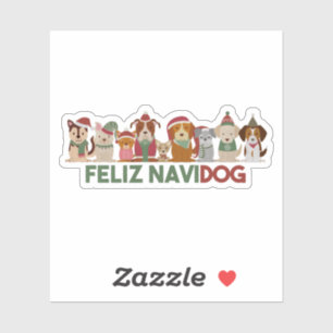 Christmas Pun: Feliz Navidog Sticker