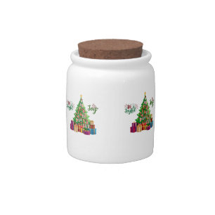 Christmas puppies candy jar