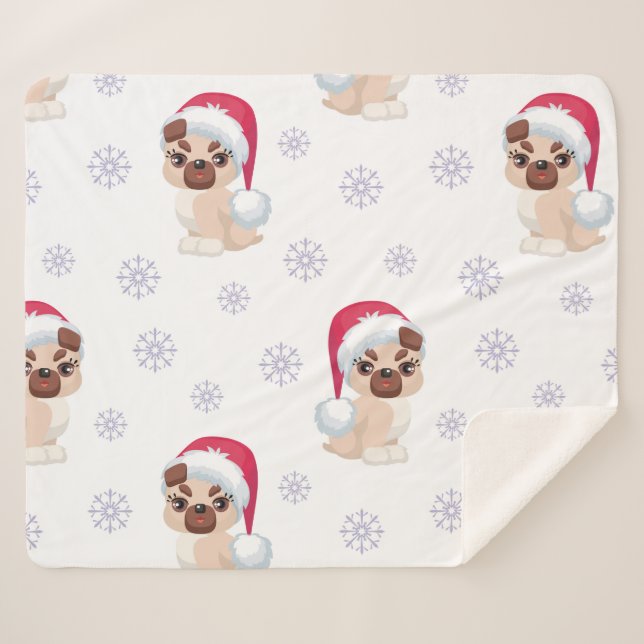 Christmas Puppies – Cozy Holiday Dog Blanket Gift (Front (Horizontal))