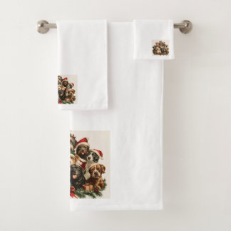 Christmas Puppies Towel Set