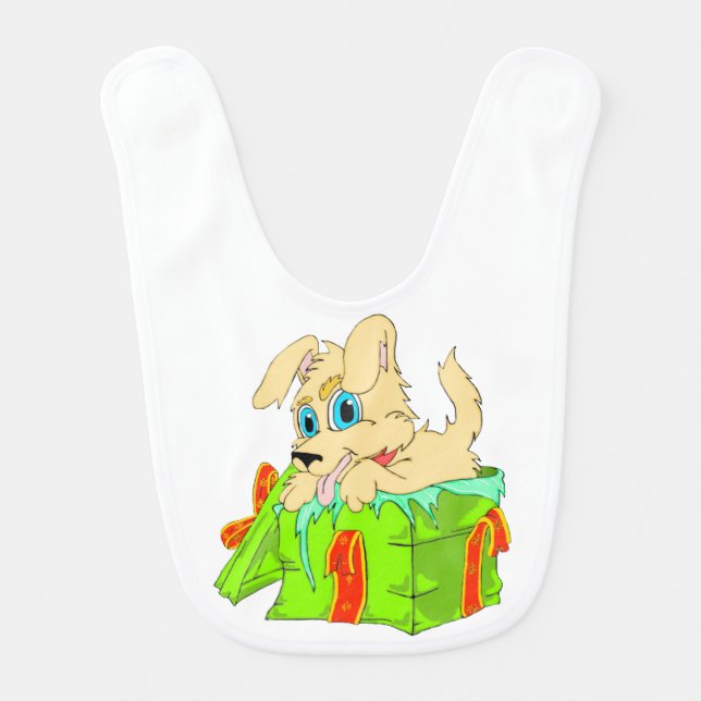 Christmas Puppy Baby Bib (Front)