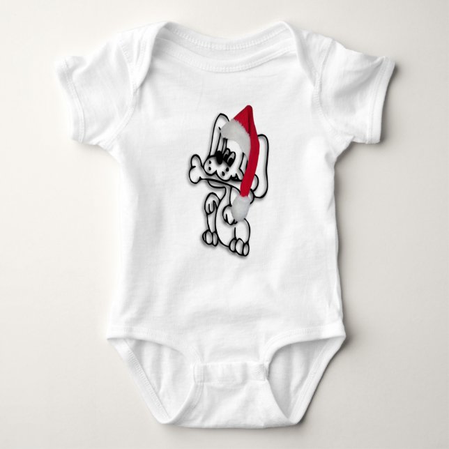 Christmas Puppy Baby Bodysuit (Front)
