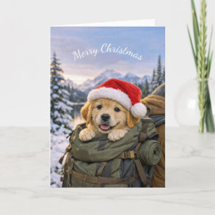 Christmas Puppy Backpack Adventure Card