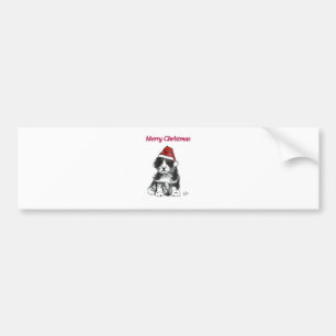 Christmas puppy bumper sticker