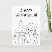 Christmas Puppy Coloring Card