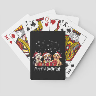 Christmas Puppy Dogs Merry Dogmas Poker Cards