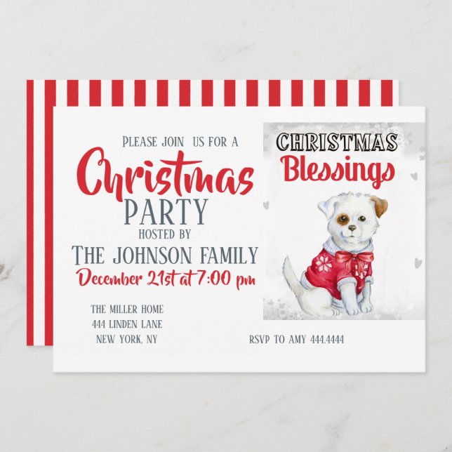 Christmas Puppy    Invitation (Front/Back)