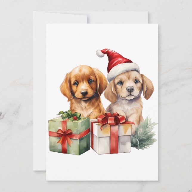 Christmas Puppy  Invitation (Front)