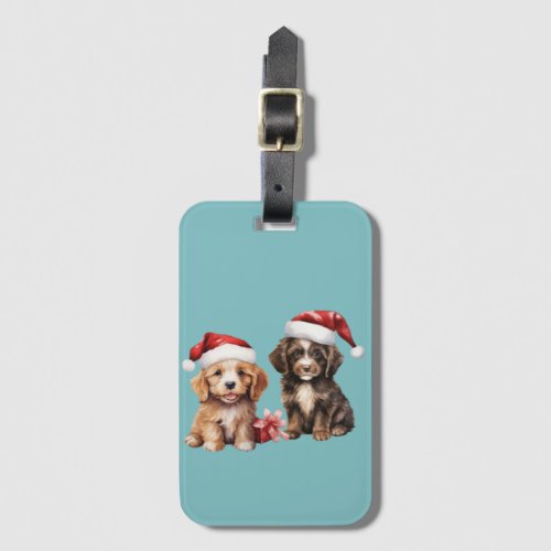 Christmas Puppy  Luggage Tag