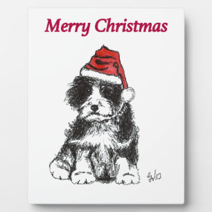 Christmas puppy plaque