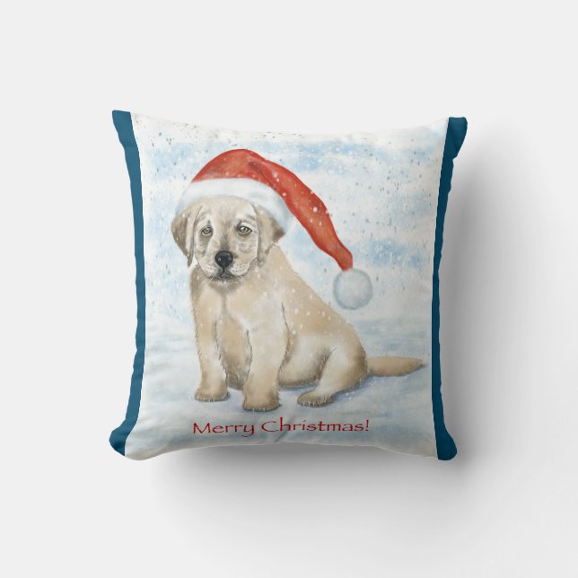 Christmas Puppy Throw Pillow (Front)